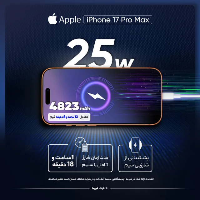 گوشی موبایل اپل مدل iPhone 17 Pro Max ZAA تک سیم کارت + eSim ظرفیت 256 گیگابایت و رم 12 گی 101630984