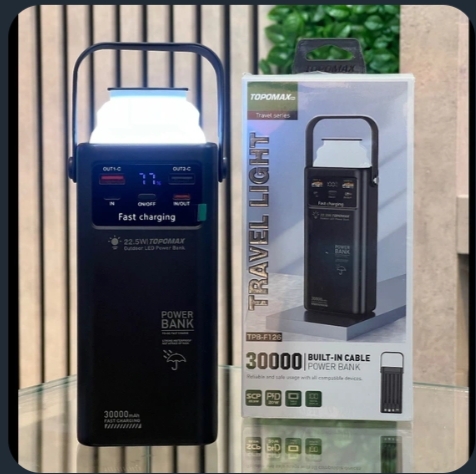 پاوربانک 30000 میلی‌آمپر توپومکس مدل Topomax TPB-F126 | شارژ سریع، طراحی مقاوم و چند پورت USB