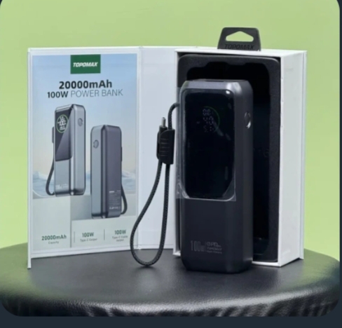 پاوربانک 20000 میلی‌آمپر توپومکس مدل Topomax TPB-F163 | شارژ سریع، سبک و قابل حمل با طراحی مدرن