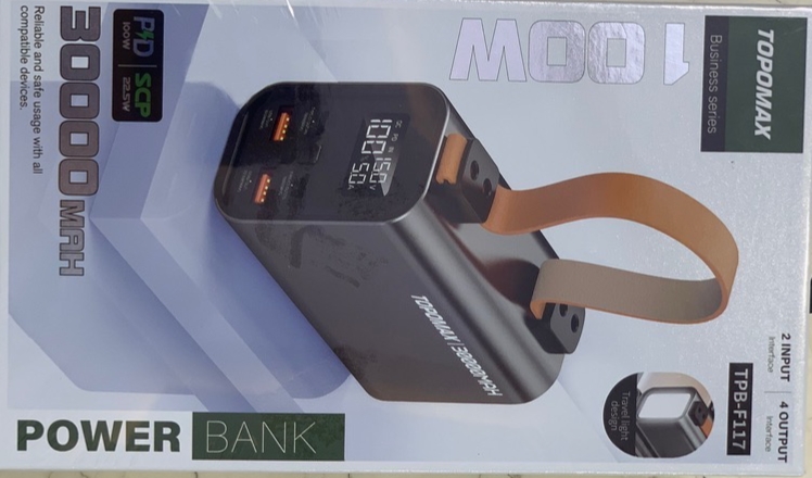 پاوربانک Topomax TPB-F117 | شارژر همراه قدرتمند با ظرفیت بالا